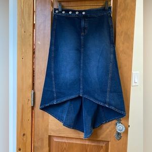 Zio New York Asymmetrical Denim Jean Skirt Made in Usa Size Small ￼